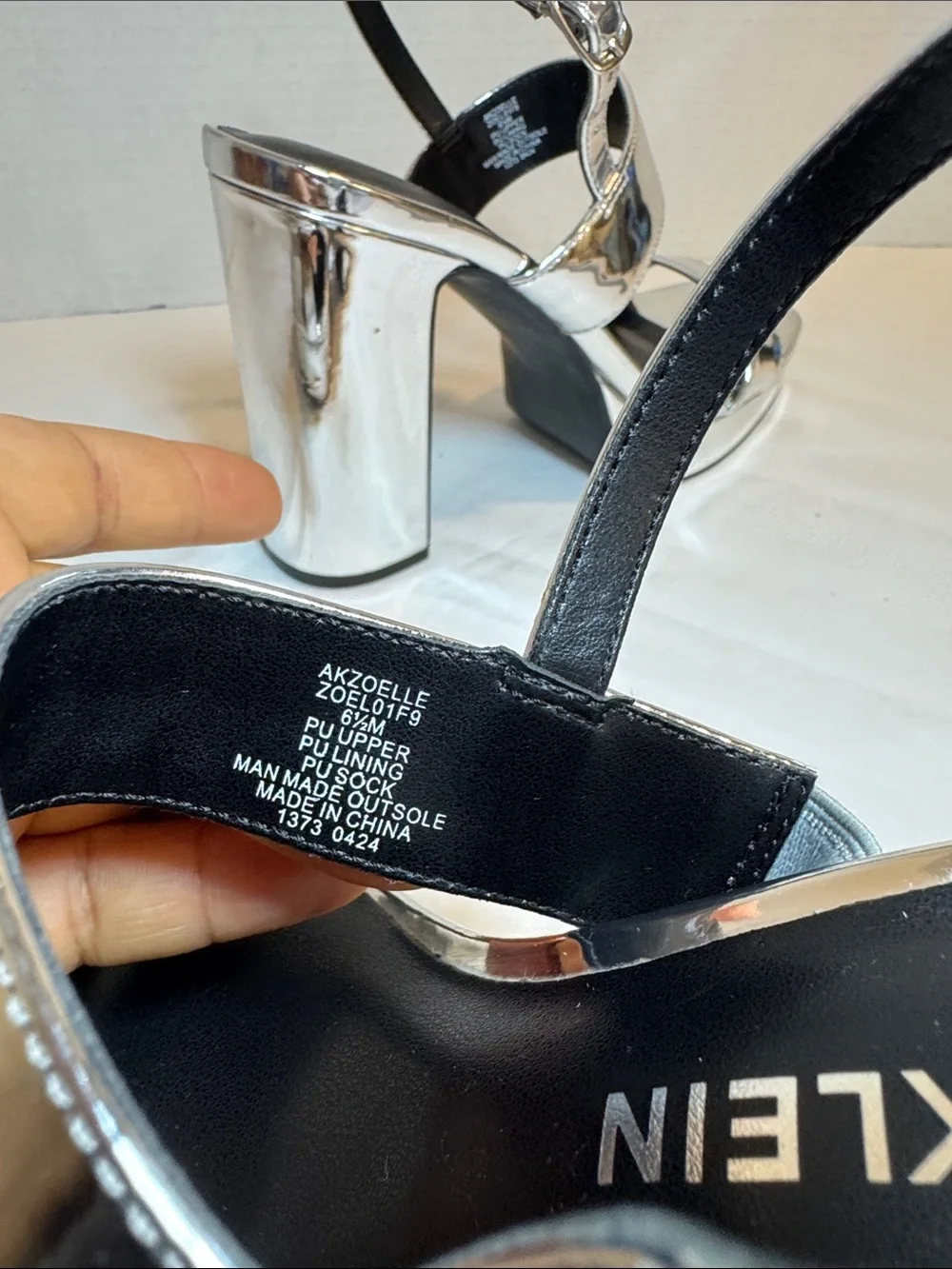 Anne Klein Chrome Metallic Platform Sandals